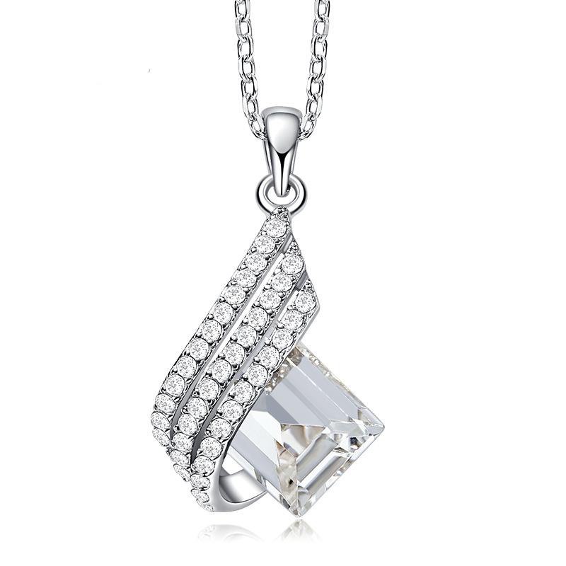 Kristal Beyaz  Kolye ve Kupe Set (Altın Kaplama) - N02508set Görseli